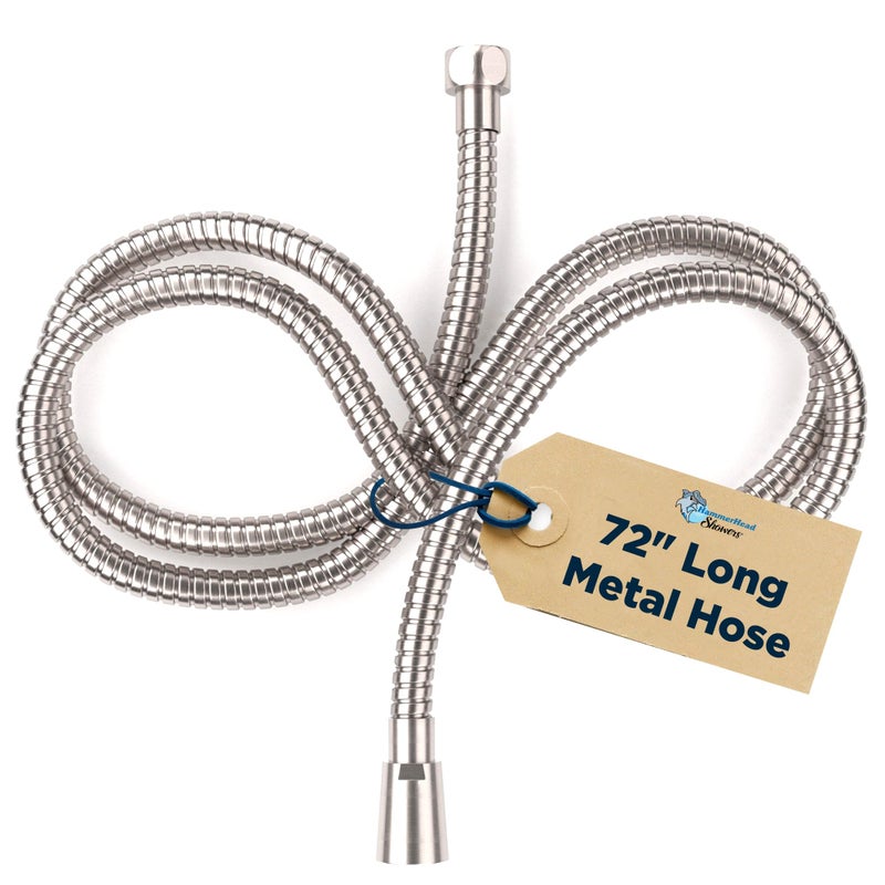 HammerHead Showers Solid Metal Shower Hose Attachment for Showerhead, Extra-Long 72-Inch Universal Replacement Hose for Hand held Shower, Brushed Nickel - Image 1